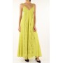 PINKO abito NATURALE in cotone e pizzo sangallo LIME