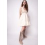 PINKO abito corto SORRENTO con maxy fiocco BEIGE PANNA