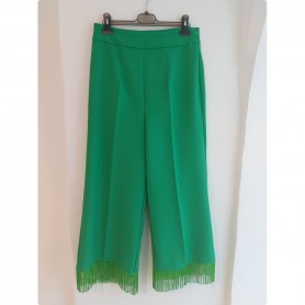 VICOLO pantalone frange VERDE