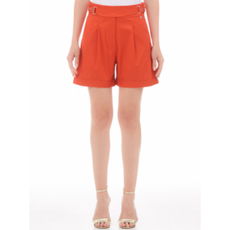 LIUJO shorts in cotone ROSSO GLAM