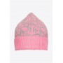 PINKO cappello cuffia FRAPPATO 1 cachemire jacquard ROSA/GRIGIO