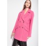 PINKO cappotto COLOMBE caban in panno lavato FUCHSIA