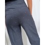 VICOLO pantalone palazzo strass all over GRIGIO