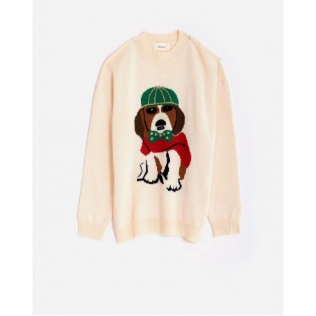 VICOLO pullover cagnolino WHITE