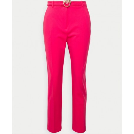 PINKO pantaloni POTENZA aderenti con cintura Love Birds FUXIA