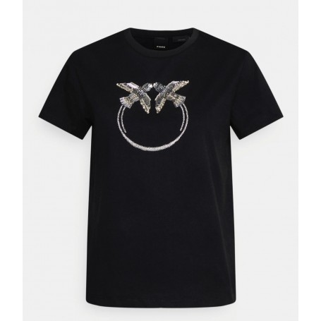 PINKO t-shirt QUENTIN 3 con logo NERO