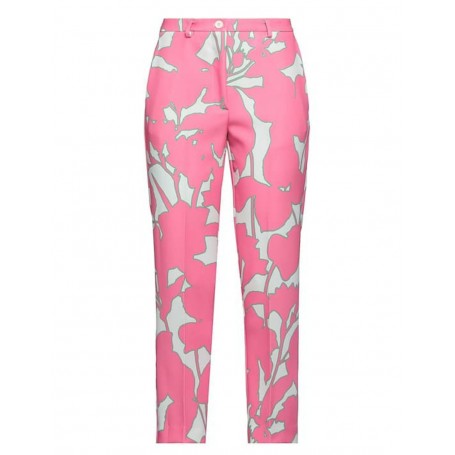 VICOLO pantalone sigaretta fantasia ROSA/BIANCO/VERDE