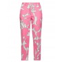 VICOLO pantalone sigaretta fantasia ROSA/BIANCO/VERDE