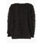 PINKO cardigan PECORA misto lana effetto frange NERO