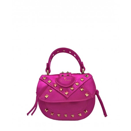 LA CARRIE mini borsa Thunder con borchie FUXIA