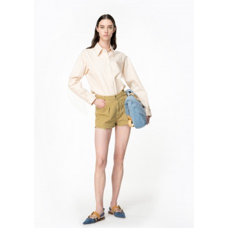 PINKO shorts CERESIO in bull di cotone GREEN