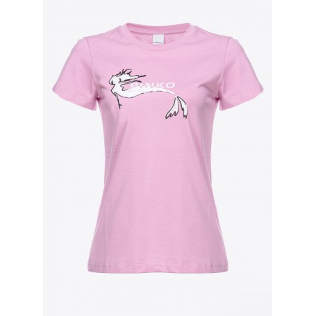 PINKO t-shirt BUSSOLOTTO stampa sirena PINK