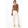 PINKO pantaloni MEZZANO cargo fluidi BEIGE