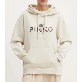 PINKO felpa BASSANI con cappuccio BEIGE