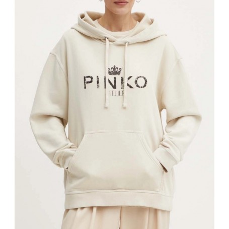 PINKO felpa BASSANI con cappuccio BEIGE