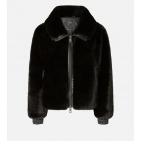 PINKO bomber MANTINEA similpelliccia soft NERO