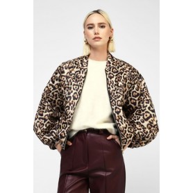 DIXIE giubbotto bomber con motivo animalier e zip