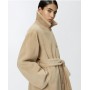 PINKO cappotto effetto pelliccia corta con cintura COLTELLO beige