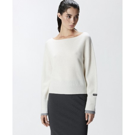 PINKO maglia cashmere EUROPEO bianco/grigio