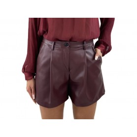 DIXIE shorts in ecopelle BORDEAUX