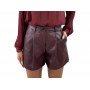 DIXIE shorts in ecopelle BORDEAUX