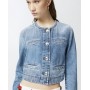 PINKO giacca corta DURBAN in denim con taschini e bottoni