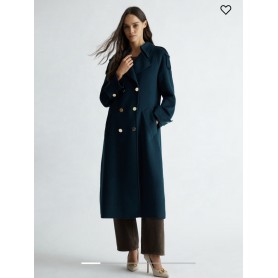 LIUJO cappotto trench misto lana VERDE BOTTIGLIA