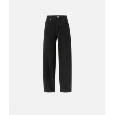 PINKO jeans ESTELLE baloon in denim bull morbido BLACK