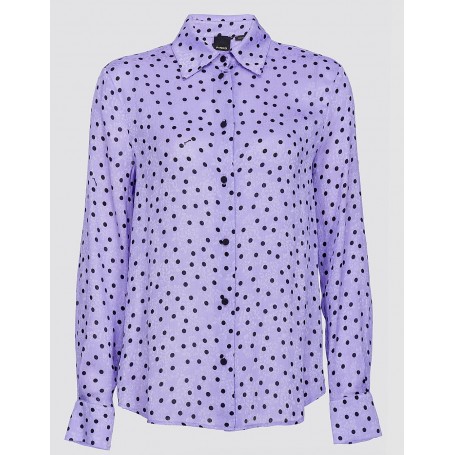 PINKO camicia SMORZARE pois jacquard LILLA/NERO