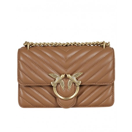 PINKO Mini Love Bag One Chevron BROWN